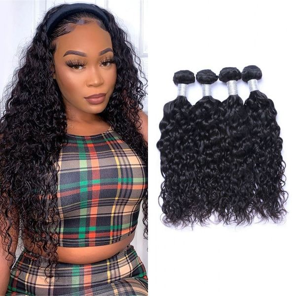 indian water wave bundles non remy human hair 3/4 pieces natural color for women 8-26 inches, Black
indian water wave bundles non remy human hair 3/4 pieces natural color for women 8-26 inches, Black