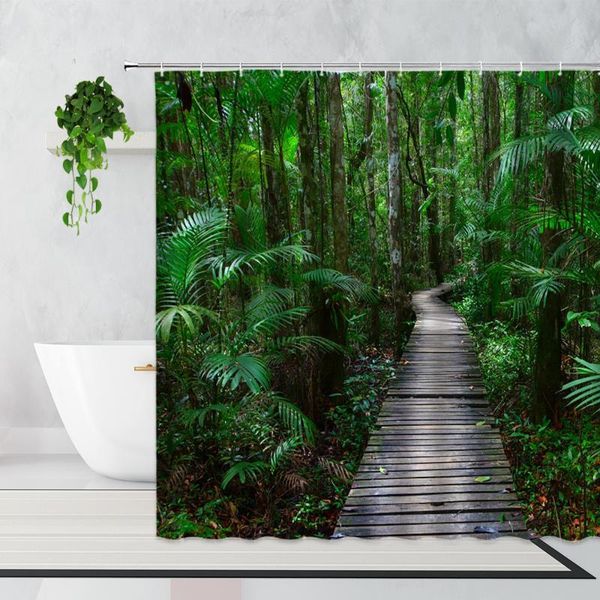 shower curtains green forest scenery plank road jungle plants bathroom polyester waterproof bathtub screen with hooks
shower curtains green forest scenery plank road jungle plants bathroom polyester waterproof bathtub screen with hooks