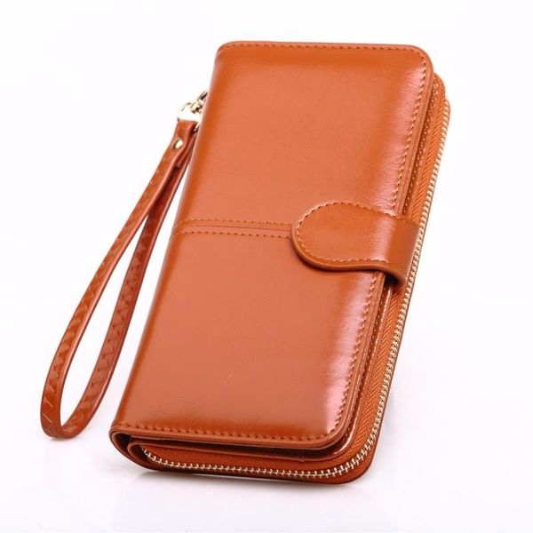 purse selling oil wax skin wallet mobile phone bag long zipper coin bags women's card handbag h680, White
purse selling oil wax skin wallet mobile phone bag long zipper coin bags women's card handbag h680, White