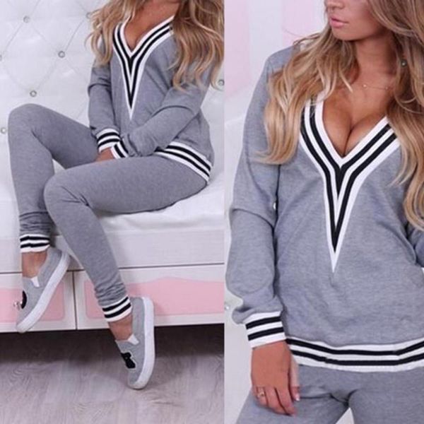 women's pants & capris 2021 2pcs/set women casual stripe hem v neck sweatshirt cotton sets sport wear suit sports, Black;white
women's pants & capris 2021 2pcs/set women casual stripe hem v neck sweatshirt cotton sets sport wear suit sports, Black;white