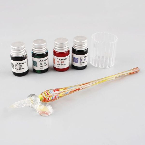 fountain pens w3jd 7pcs/set handmade feather glass pen dip writing ink signature set for school stationery gifts art decoration supplies
fountain pens w3jd 7pcs/set handmade feather glass pen dip writing ink signature set for school stationery gifts art decoration supplies