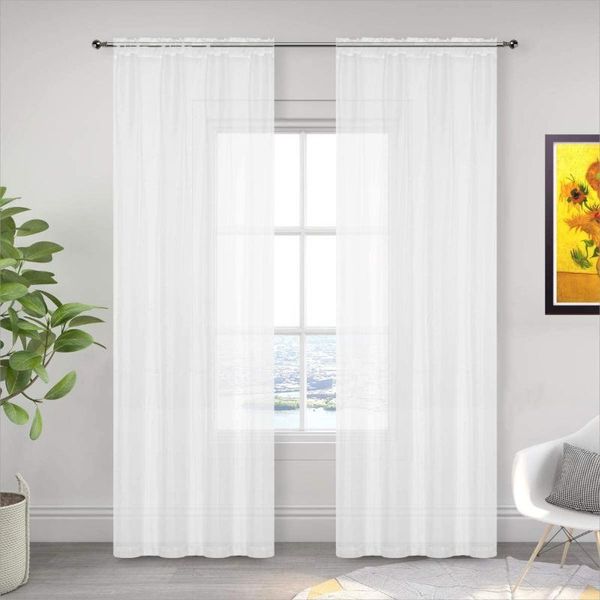 curtain & drapes sheer white rod pocket window for home kitchen bedroom and living room decoration voile 2 panels
curtain & drapes sheer white rod pocket window for home kitchen bedroom and living room decoration voile 2 panels
