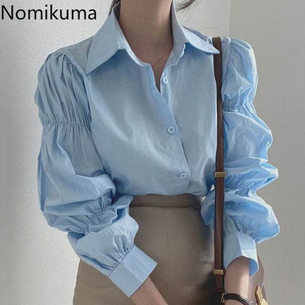 nomikuma korean elegant pleated puff sleeve blouse shirt causal turn-down collar women spring new blusas femme 6f352 210427, White
nomikuma korean elegant pleated puff sleeve blouse shirt causal turn-down collar women spring new blusas femme 6f352 210427, White