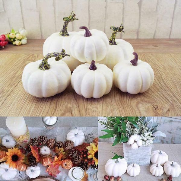 6pcs artificial white pumpkins harvest fall thanksgiving halloween craft decor 8-13cm party decoration
6pcs artificial white pumpkins harvest fall thanksgiving halloween craft decor 8-13cm party decoration
