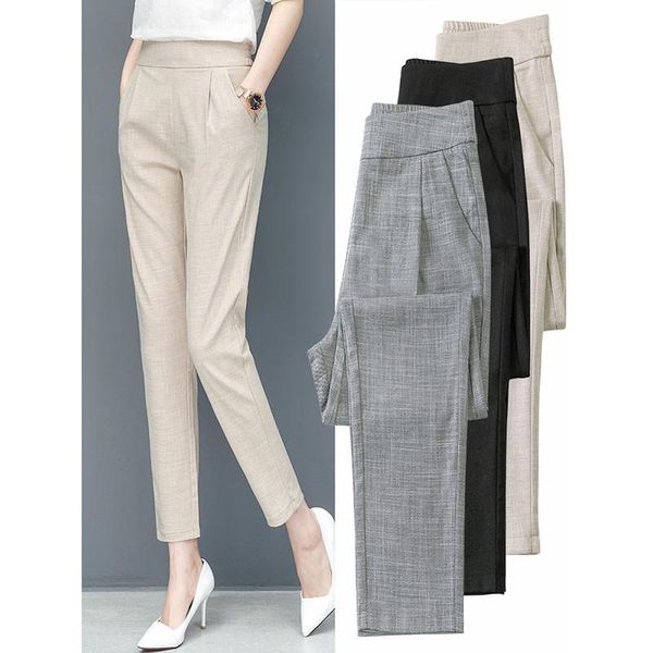 women's pants & capris women trousers plus size thin office lady work wear pant casual elastic waist harem female suit w1894, Black;white
women's pants & capris women trousers plus size thin office lady work wear pant casual elastic waist harem female suit w1894, Black;white