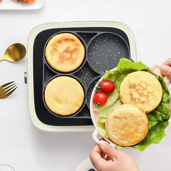 pans 4 hole fried egg burger pan non-stick multipurpose frying kitchen utensil dfk889