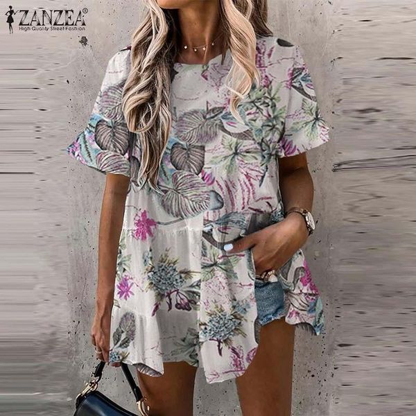 women's blouses & shirts zanzea 2021 vintage floral printed blouse plus size women summer shirt loose o neck short sleeve casual retro, White
women's blouses & shirts zanzea 2021 vintage floral printed blouse plus size women summer shirt loose o neck short sleeve casual retro, White