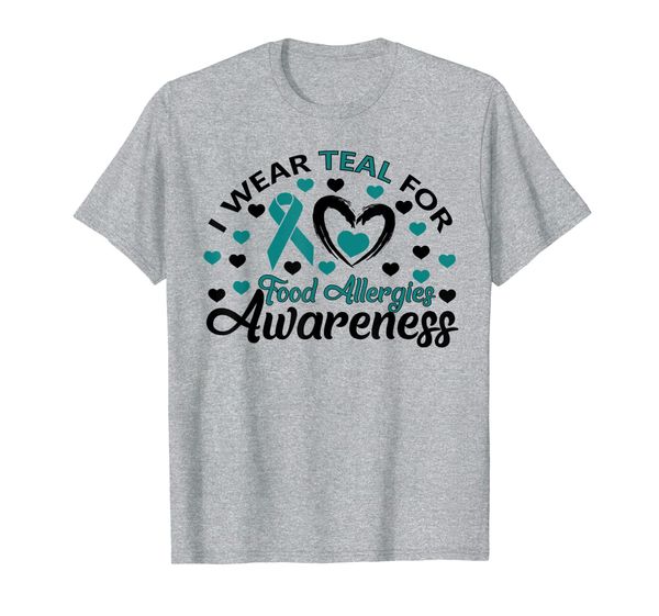 cute i teal for food allergies awareness gift t-shirt, White;black
