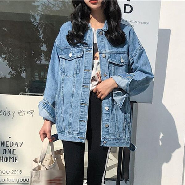 women's jackets solid turn-down collar jean jacket for women loose casual blue fashionable coats female outwear denim feminine, Black;brown
women's jackets solid turn-down collar jean jacket for women loose casual blue fashionable coats female outwear denim feminine, Black;brown