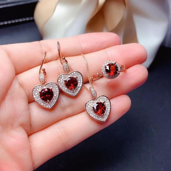 bracelet, earrings & necklace natural real red garnet jewelry set 1pc ring pendant 1pair stud earring 925 sterling silver fine, Black
bracelet, earrings & necklace natural real red garnet jewelry set 1pc ring pendant 1pair stud earring 925 sterling silver fine, Black