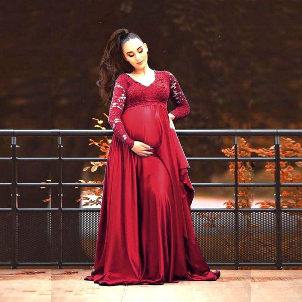 maternity dresses long sleeve lace maxi for po shoot elegant women v neck satin gown pregnancy dress pography props, White
maternity dresses long sleeve lace maxi for po shoot elegant women v neck satin gown pregnancy dress pography props, White