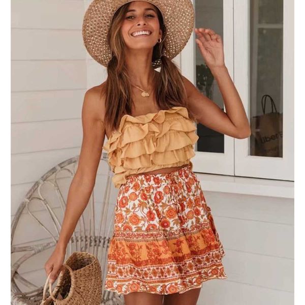 skirts summer mini skirt yellow cotton floral print elastic waist chic vintage faldas beach casual short women dil3, Black
skirts summer mini skirt yellow cotton floral print elastic waist chic vintage faldas beach casual short women dil3, Black