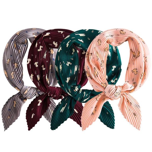 scarves spring autumn women silk scarf small square printed wrinkle simulation wild temperament, Blue;gray
scarves spring autumn women silk scarf small square printed wrinkle simulation wild temperament, Blue;gray