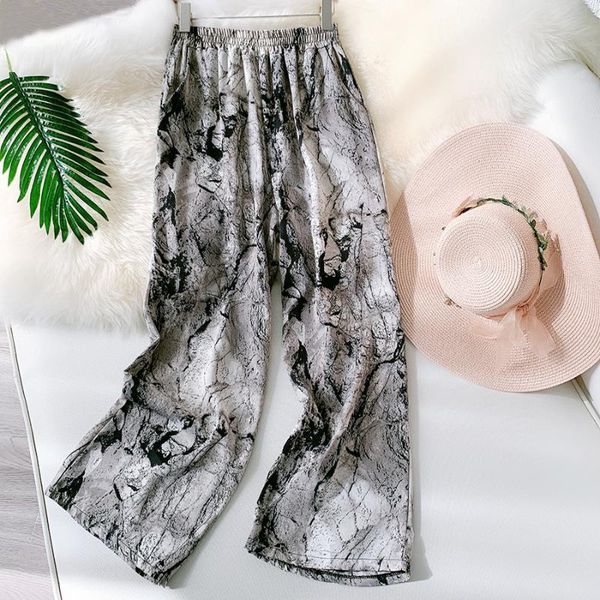 women's pants & capris casual wide-leg drape and smooth fashionable straight-leg for 2021 summer thin ink-printed trousers ice silk, Black;white
women's pants & capris casual wide-leg drape and smooth fashionable straight-leg for 2021 summer thin ink-printed trousers ice silk, Black;white