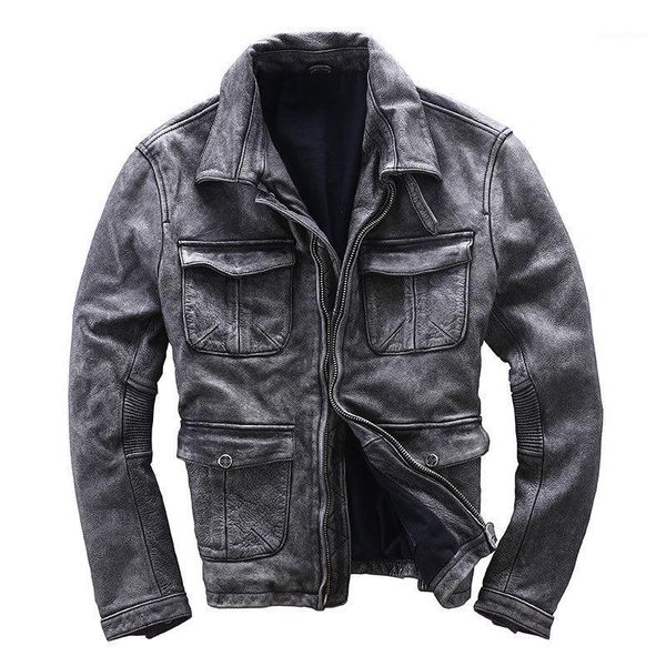 men's leather & faux 2021 vintage grey men biker's jacket plus size xxxxl genuine thick cowhide spring natural coat, Black
men's leather & faux 2021 vintage grey men biker's jacket plus size xxxxl genuine thick cowhide spring natural coat, Black