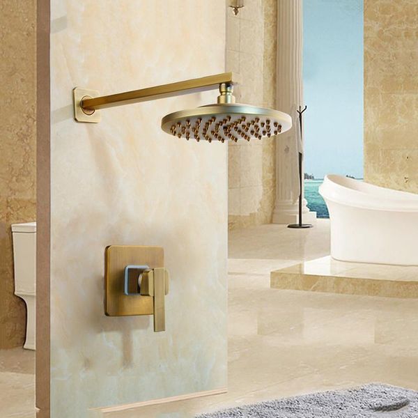 8 inch antique brass bathroom shower set dusche round wall mounted with control valve rainfall shower head mixer faucet set
8 inch antique brass bathroom shower set dusche round wall mounted with control valve rainfall shower head mixer faucet set