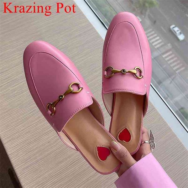 krazing pot big size luxury genuine leather round toe outside slippers slip on slingback mules brand metal beach women 210805, Black
krazing pot big size luxury genuine leather round toe outside slippers slip on slingback mules brand metal beach women 210805, Black