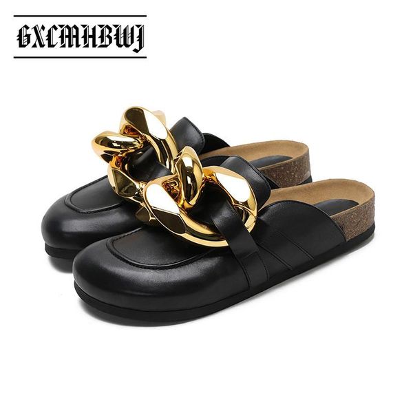 slippers gxcmhbwj brand design gold chain slip on women mules black brown pu leather flat platform lady casual summer sandals
slippers gxcmhbwj brand design gold chain slip on women mules black brown pu leather flat platform lady casual summer sandals