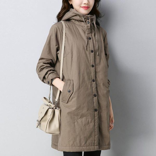 cotton padded jacket women's winter coat cotton large medium and long, Black
