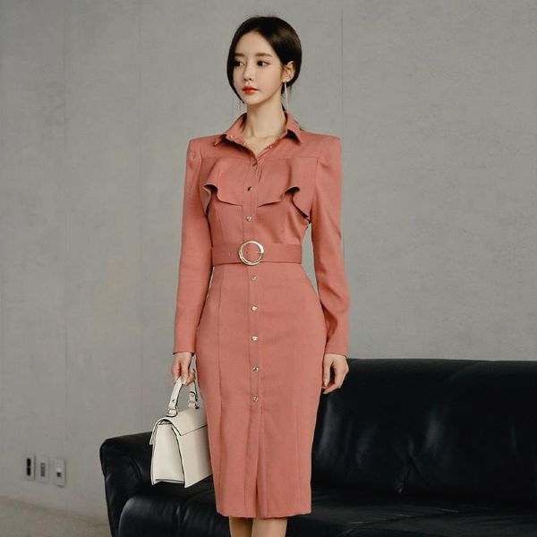 casual dresses jsxdhk 2021 korean single breasted shirt dress spring women orange ruffles turn down collar bodcyon belt office ol, Black;gray
casual dresses jsxdhk 2021 korean single breasted shirt dress spring women orange ruffles turn down collar bodcyon belt office ol, Black;gray