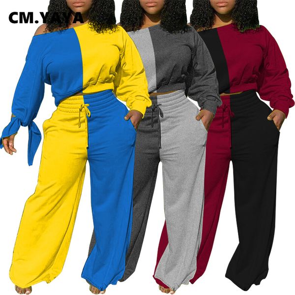 streetwear patchwork sweatsuit womens set off shoulder sweatshirt straight pants set active trasuit two piece outfitby air, White
streetwear patchwork sweatsuit womens set off shoulder sweatshirt straight pants set active trasuit two piece outfitby air, White