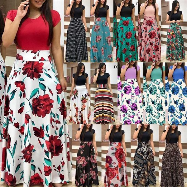 summer flower polka dot print women dress color matching short sleeve fashion round neck boho long femme robe, Black;gray
summer flower polka dot print women dress color matching short sleeve fashion round neck boho long femme robe, Black;gray