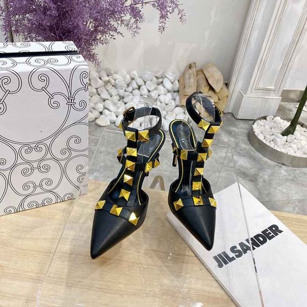 lady banquet dress shoes 9.5cm thin heels matte real leather t-strap rivets woman fashion pumps ankle strap, Black
lady banquet dress shoes 9.5cm thin heels matte real leather t-strap rivets woman fashion pumps ankle strap, Black
