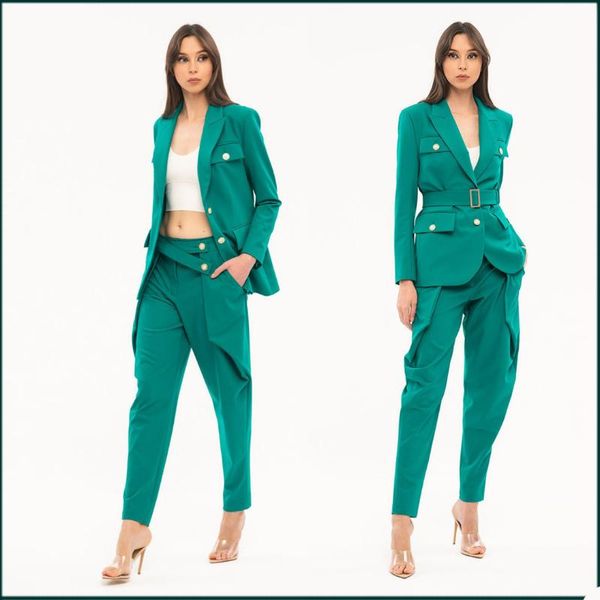 women's two piece pants latest designed wmen blazer suit pocket lace up peaked lapel jacket 2 pieces set loose streetwear coat, White
women's two piece pants latest designed wmen blazer suit pocket lace up peaked lapel jacket 2 pieces set loose streetwear coat, White
