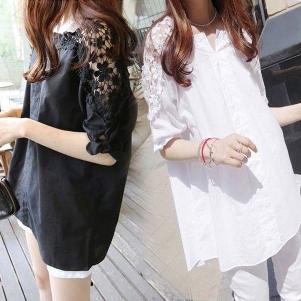 women's blouses & shirts blouse women shirt large size clothing summer short sleeve lace stitching t-shirt blusas mujer de moda, White
women's blouses & shirts blouse women shirt large size clothing summer short sleeve lace stitching t-shirt blusas mujer de moda, White