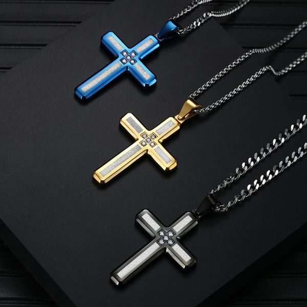 pendant necklaces european and american men's emery fashion style jewelry stainless steel cross necklace, Silver
pendant necklaces european and american men's emery fashion style jewelry stainless steel cross necklace, Silver