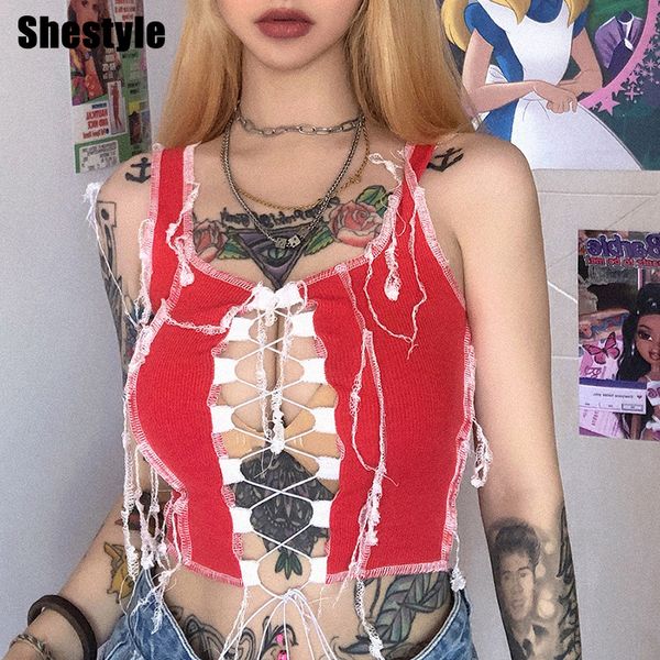 shestyle lace up u neck tank women red patchwork fashion 2021 low cut criss-cross crop backless sleeveless vesting, Black;white
shestyle lace up u neck tank women red patchwork fashion 2021 low cut criss-cross crop backless sleeveless vesting, Black;white