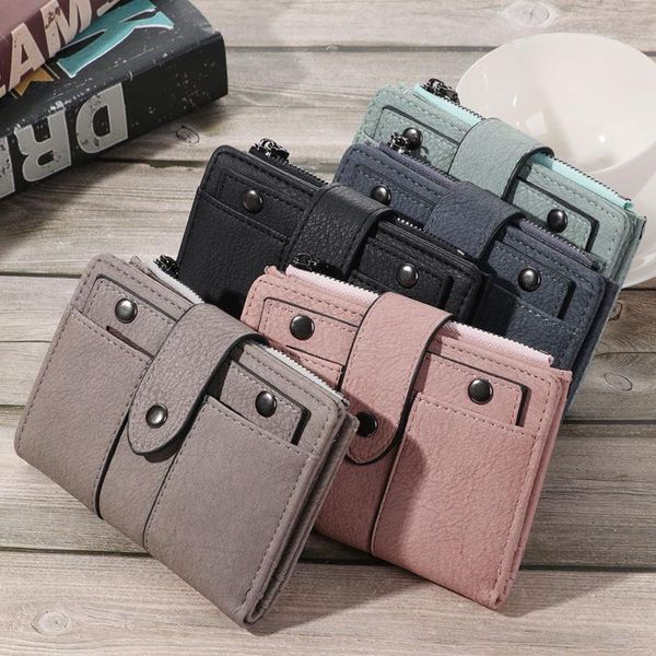 card holders women short small money purse wallet ladies leather folding coin holder uk pu rivet, Brown;gray
card holders women short small money purse wallet ladies leather folding coin holder uk pu rivet, Brown;gray