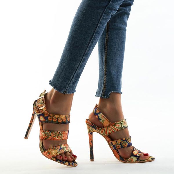 fashion leisure women sandals print thin heels casual buckle shoes peep toe ankle strap high ladies, Black
fashion leisure women sandals print thin heels casual buckle shoes peep toe ankle strap high ladies, Black