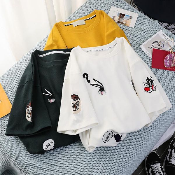 fashion cartton print harajuku women t-shirt summer short sleeve o-neck tee casual clothes female cotton t shirts women's, White
fashion cartton print harajuku women t-shirt summer short sleeve o-neck tee casual clothes female cotton t shirts women's, White