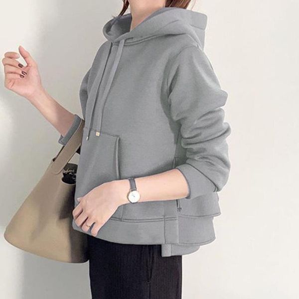 women's hoodies & sweatshirts autumn style hooded sweatshirt korean version of pure color chic short long-sleeved fashion em*, Black
women's hoodies & sweatshirts autumn style hooded sweatshirt korean version of pure color chic short long-sleeved fashion em*, Black