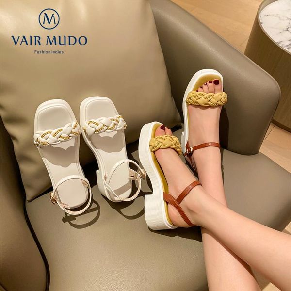sandals vair mudo elegant women shoes thick bottom high heels waterproof platform genuien leather white yellow buckle lx30l, Black
sandals vair mudo elegant women shoes thick bottom high heels waterproof platform genuien leather white yellow buckle lx30l, Black