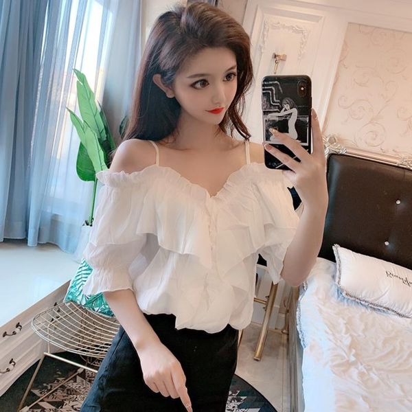 women's blouses & shirts sweet solid v-neck lantern sleeve summer korean clothing fashion brand temperament thin chiffon blouse, White
women's blouses & shirts sweet solid v-neck lantern sleeve summer korean clothing fashion brand temperament thin chiffon blouse, White