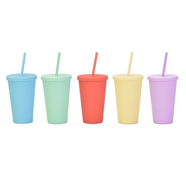 mugs 1pcs 16 oz candy color double-layer plastic frosted straw drinking cup coffee ready-to-hand water
mugs 1pcs 16 oz candy color double-layer plastic frosted straw drinking cup coffee ready-to-hand water