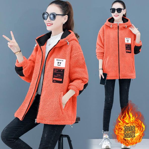 women's wool & blends granular lamb velvet jacket autumn winter leisure all match plus thick hooded printed zipper pocket gray beige or, Black
women's wool & blends granular lamb velvet jacket autumn winter leisure all match plus thick hooded printed zipper pocket gray beige or, Black