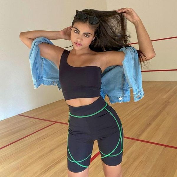 yoga outfit fitness striped patchwork two piece set skew collar shirt high waist shorts tracksuit workout push up sporty casual
yoga outfit fitness striped patchwork two piece set skew collar shirt high waist shorts tracksuit workout push up sporty casual