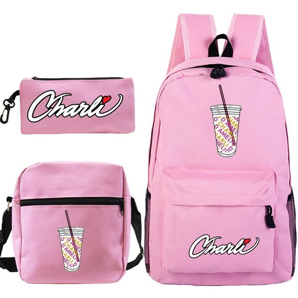 backpack 3 pces/set charli damelio canvas school girls fashion schoolbag pen bag crossbody bags d'amelio student knapsack
backpack 3 pces/set charli damelio canvas school girls fashion schoolbag pen bag crossbody bags d'amelio student knapsack