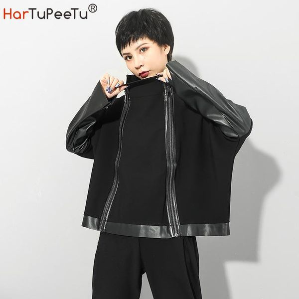 women's jackets plus size cool jacket women 2021 autumn winter coat loose bat long sleeve black basic patchwork fleece pu bf double zi, Black;brown
women's jackets plus size cool jacket women 2021 autumn winter coat loose bat long sleeve black basic patchwork fleece pu bf double zi, Black;brown