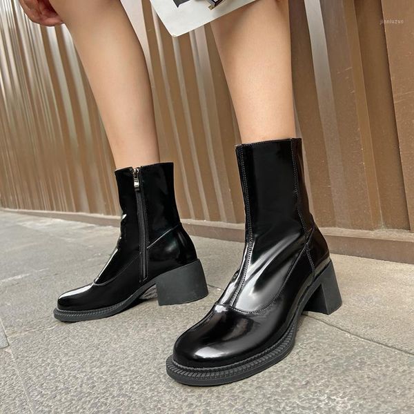 boots brand women ankle thick high heels ladies shoes woman genuine leather zipper office pumps1, Black
boots brand women ankle thick high heels ladies shoes woman genuine leather zipper office pumps1, Black