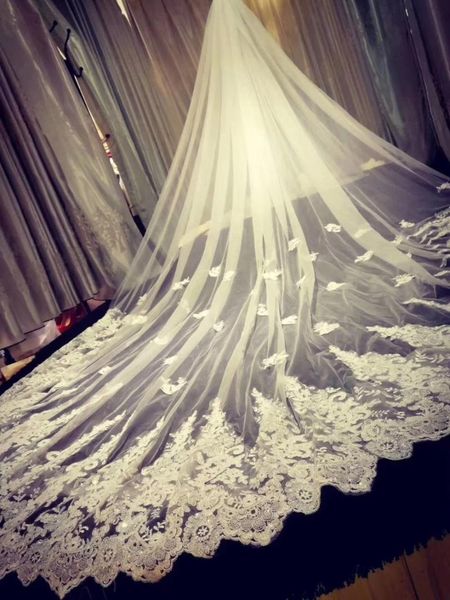 bridal veils luxurious lace sequins appliques cathedral tulle formal long veil soft women wedding hair head accessories 4m, Black
bridal veils luxurious lace sequins appliques cathedral tulle formal long veil soft women wedding hair head accessories 4m, Black