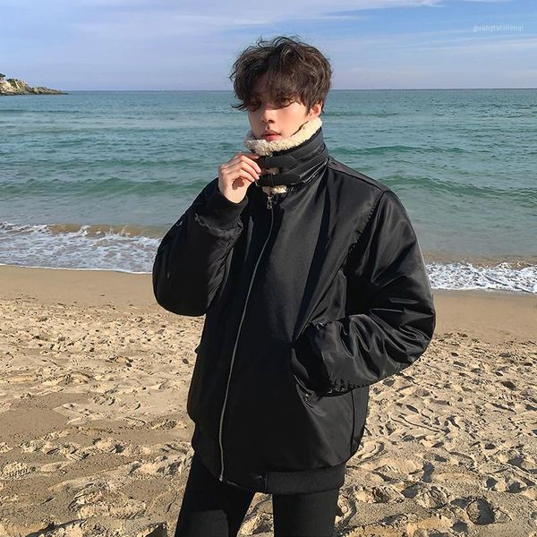 men's down & parkas 2021 winter windproof casual snow jackets lamb fur collar coat thickened cotton-padded clothes outwear b327, Black
men's down & parkas 2021 winter windproof casual snow jackets lamb fur collar coat thickened cotton-padded clothes outwear b327, Black