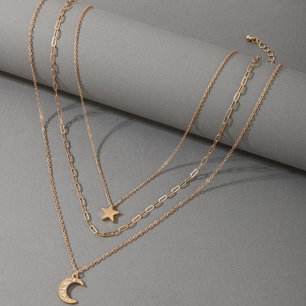 pendant necklaces fashion crystal star moon necklace for women charms multi-layer cuban chain female jewelry accessory collar 17940, Silver
pendant necklaces fashion crystal star moon necklace for women charms multi-layer cuban chain female jewelry accessory collar 17940, Silver