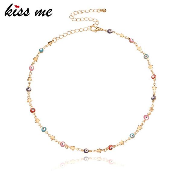 kissme unique multicolor enamel evil eyes choker necklaces for women gold color alloy star chains 2021 fashion jewelry chokers, Golden;silver
kissme unique multicolor enamel evil eyes choker necklaces for women gold color alloy star chains 2021 fashion jewelry chokers, Golden;silver