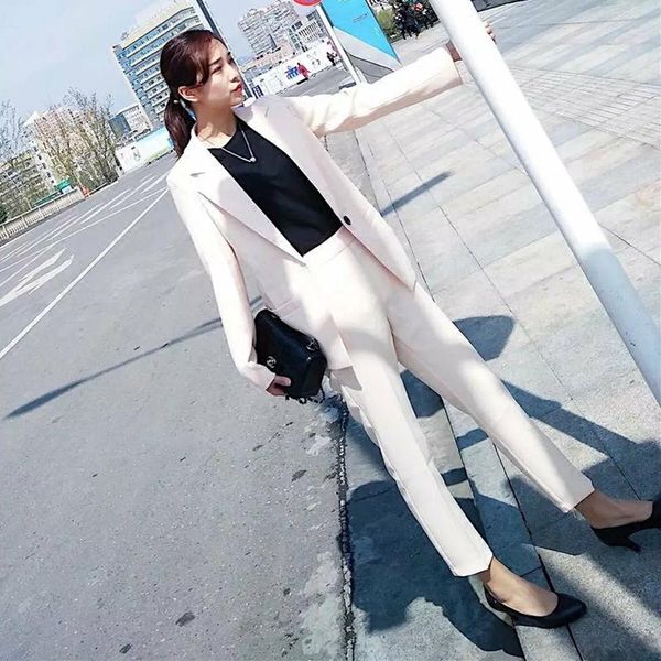 women's suits & blazers 2021 lady casual ol office business suit formal work clothes style elegant fashion + pants two piece set, White;black
women's suits & blazers 2021 lady casual ol office business suit formal work clothes style elegant fashion + pants two piece set, White;black