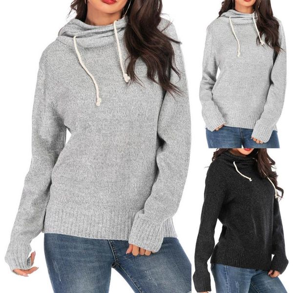 women's sweaters sweater women fashion solid long sleeve sweatershirt drawstring pull femme sueter mujer invierno pullover, White;black
women's sweaters sweater women fashion solid long sleeve sweatershirt drawstring pull femme sueter mujer invierno pullover, White;black