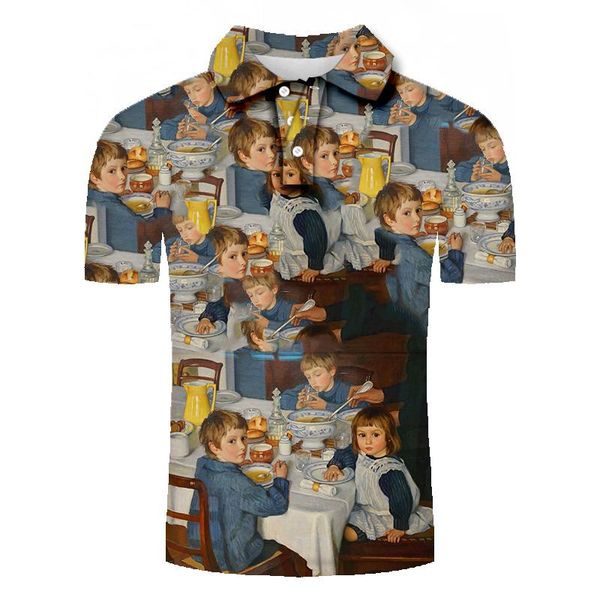 men's polos high-quality quick-drying shirts plus size casual world famous paintings 3d printing lapel, White;black
men's polos high-quality quick-drying shirts plus size casual world famous paintings 3d printing lapel, White;black